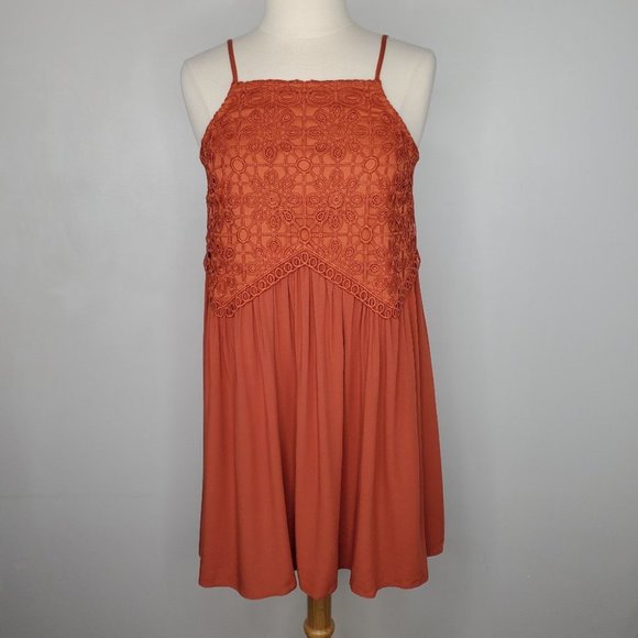 Live To Be Spoiled Dresses & Skirts - Live To Be Spoiled Mecca Orange Baby Doll Spaghetti Strap Dress, M (Juniors)